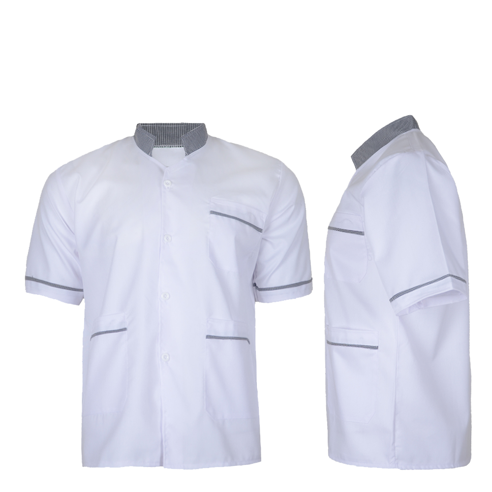 روپوش تک اشپزی سفید آستین کوتاه